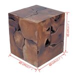 vidaXL Tabouret Bois de teck massif