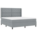 vidaXL Lit à ressorts avec matelas et lumière LED grise clair 180x200 cm en tissu