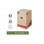 Pack and Move - Lot 40 Cartons Déménagement Premium - 40 X 40 X 60 Cm - Résistance 30 KG - Double Épaisseur - Poignées Renforcées - 2 Adhésifs Offerts