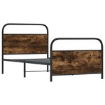 vidaXL Cadre de lit sans matelas 100x200 cm chêne fumé bois ingénierie