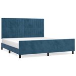 vidaXL Cadre de lit avec tête de lit Bleu foncé 160x200 cm Velours