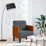 vidaXL Fauteuil avec accoudoirs gris foncé 55 cm velours