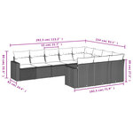 vidaXL Salon de jardin 10 Pièces avec coussins noir résine tressée