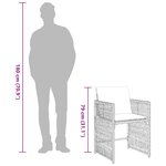 vidaXL Chaises de jardin avec coussins lot de 4 mélange beige