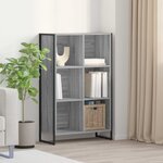 vidaXL Bibliothèque Gris Sonoma 99 5 x 30 x 108 5 cm Bois d'ingénierie