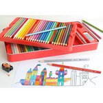 FABER-CASTELL Crayons de couleurs hexagonaux CASTLE, étui en FABER-CASTELL