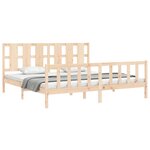 vidaXL Cadre de lit avec tête de lit 200x200 cm bois massif