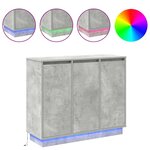 Buffet vidaXL avec LED  Gris béton  90x32x75 cm  en bois d'ingénierie
