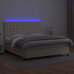 vidaXL Sommier à lattes de lit avec matelas et LED Crème 180x200 cm