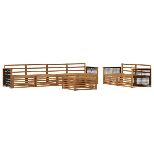 vidaXL Ensemble de canapés d'extérieur 7 Pièces Naturel