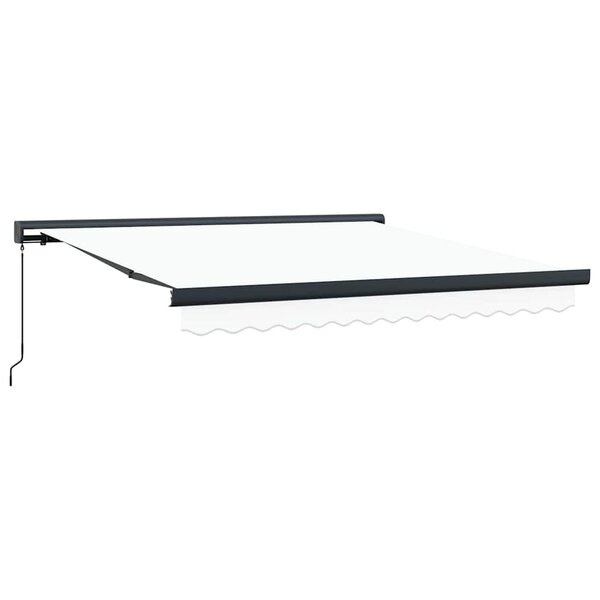 vidaXL Auvent Rétractable Blanc 350 x 250 cm Tissu  Métal