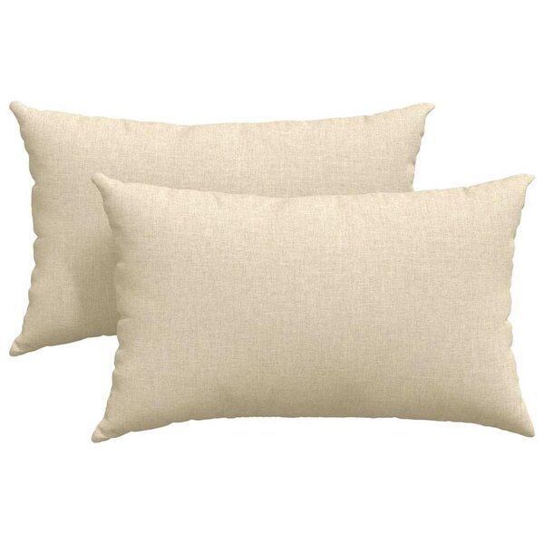 vidaXL Coussins de canapé 2 pc tissu Crème 50 x 30 cm
