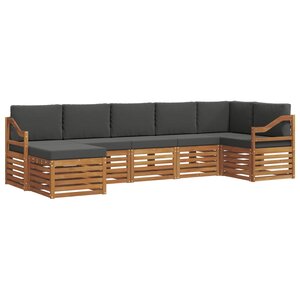 vidaXL Ensemble de canapés d'extérieur 7 pc Naturel et Anthracite