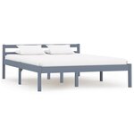 vidaXL Cadre de lit Gris Bois de pin massif 140x200 cm