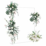 vidaXL Arche de mariage Blanc 150 x 49 5 x 200 cm Acier