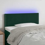vidaXL Tête de lit à LED Vert foncé 100x5x78/88 cm Velours