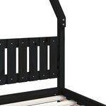 vidaXL Cadre de lit pour enfants noir 90x190 cm bois de pin massif