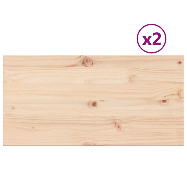 vidaXL Dessus de table 2 Pièces 90x45x2 5cm rectangulaire bois pin massif