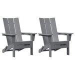 Chaises Adirondack pliables vidaXL 2 Pièces Gris clair 74 5x80 5x90 cm HDPE