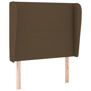 vidaXL Tête de lit avec oreilles Marron foncé 103x23x118/128 cm Tissu