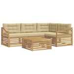 vidaXL Ensemble de canapés d'extérieur 5 pc Blanc et Beige Polyester