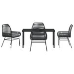 vidaXL Ensemble de salle à manger de jardin 5 pièces avec coussins Noir Rattan Poly