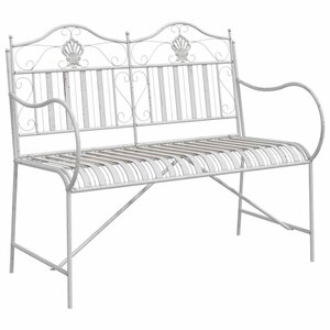 vidaXL Banc de jardin Blanc 104 x 54 x 93cm Acier