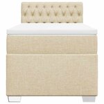 vidaXL Sommier à lattes de lit avec matelas Crème 100x200 cm Tissu