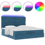 vidaXL Cadre de lit ottoman avec matelas bleu foncé 200x200 cm velours