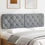 vidaXL Coussin de tête de lit gris clair 160 cm tissu