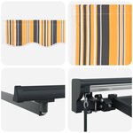 vidaXL Auvent rétractable manuel Jaune Gris et Blanc 4 × 3 5 m