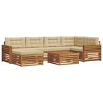 vidaXL Ensemble de canapés d'extérieur 7 Pièces Naturel et Beige
