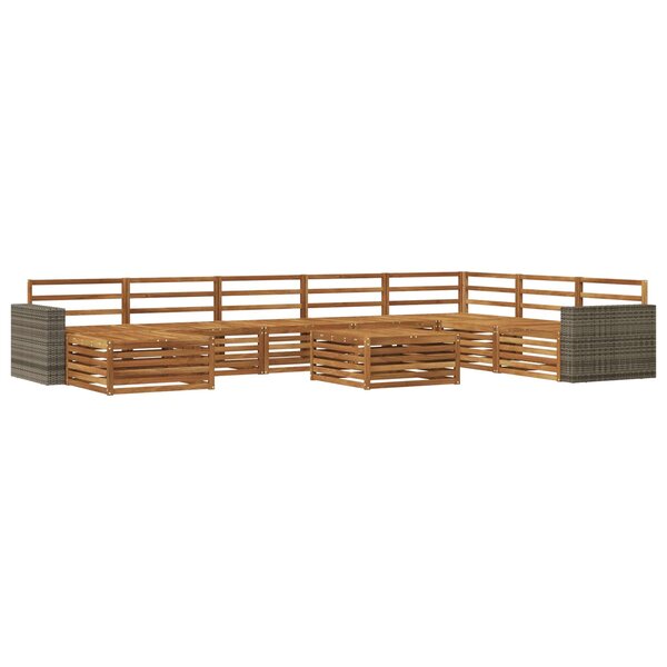 vidaXL Ensemble de canapés d'extérieur 9 pc Naturel