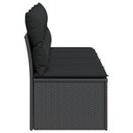 vidaXL Canapé de jardin avec coussins 4 places noir résine tressée