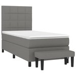 vidaXL Sommier à lattes de lit et matelas Gris foncé 90x190 cm Tissu