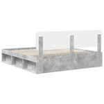 vidaXL Cadre de lit avec tête de lit Béton 180 x 200 cm Pin massif