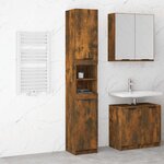 vidaXL Armoire de bain Chêne fumé 32x34x188 5 cm Bois d'ingénierie