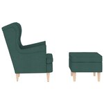 vidaXL Fauteuil avec repose-pied Vert foncé Tissu