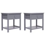 vidaXL Tables de chevet 2 Pièces Gris 40x29x42 cm Bois de Paulownia
