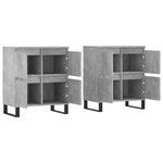 vidaXL Buffets 2 Pièces gris béton bois d'ingénierie