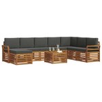 vidaXL Ensemble de canapés d'extérieur 9 pc Naturel et Anthracite