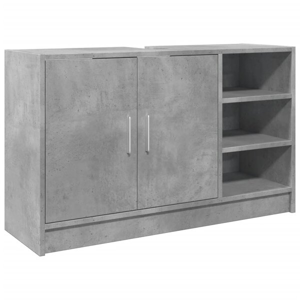 vidaXL Armoire d'évier gris béton 90x29x55 cm bois d'ingénierie