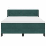 vidaXL Lit à ressorts avec tête de lit Vert foncé 190 x 140 cm Velours