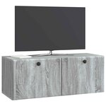 vidaXL Meuble TV mural 78 5 x 31 x 30 cm Sonoma gris Bois d'ingénierie
