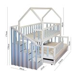 Lit cabane mi-haut pin blanc