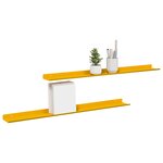 vidaXL Étagère flottante 2 Pièces Jaune moutarde 80 x 9 x 2 5 cm Acier