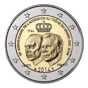 2 euros commémorative Luxembourg 2014 - Grand-Duc Jean.