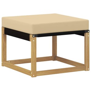 vidaXL Pouf d'Extérieur Bois d'acacia massif et tissu Textilène Blanc