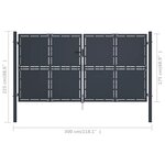 vidaXL Portail de jardin Acier 300 x 175 cm Anthracite