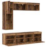 vidaXL Meuble TV Montage mural 7 Pièces Bois Ancien Bois d'ingénierie